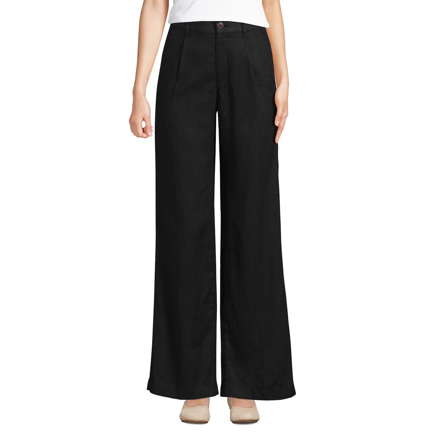 Lands End Ladies Linen Pants ( Black )