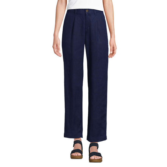 Lands End Ladies Linen Pants ( Navy )
