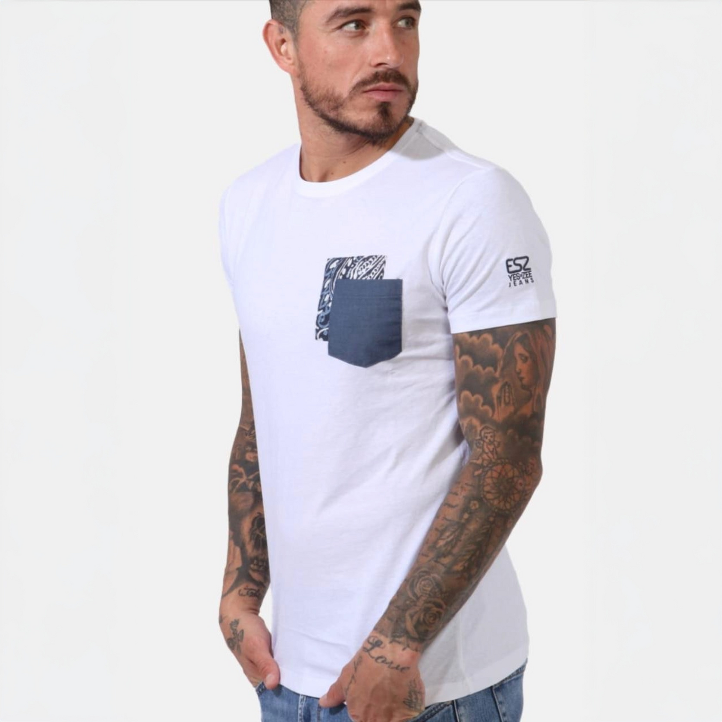 YES ZEE Branded T Shirt - White