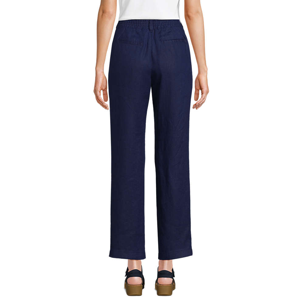 Lands End Ladies Linen Pants ( Navy )